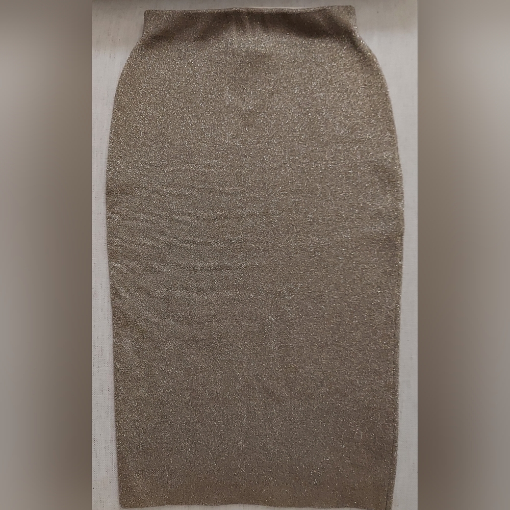 Metallic Champagne J. CREW Pencil Skirt - Women's. Size XS. SK-511